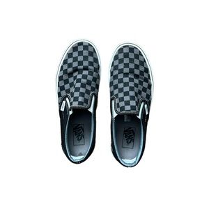 Vans Slip On Shoes - Size 9 - Black and Grey